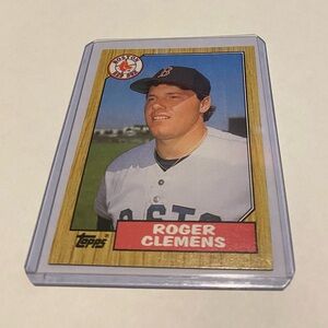 Roger Clemens 1987 Topps Baseball Card # 340 Vintage Collectible Boston Red Sox